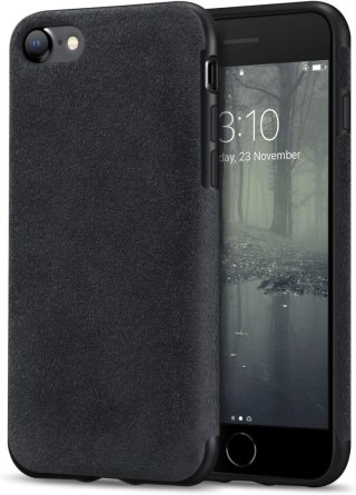 ETUI APPLE IPHONE SE 2022/2020 IPHONE 8 MATERIAŁOWE CZARNE + SZKŁO HARTOWANE