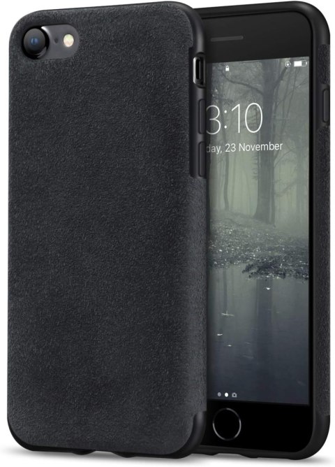 ETUI APPLE IPHONE SE 2022/2020 IPHONE 8 MATERIAŁOWE CZARNE + SZKŁO HARTOWANE