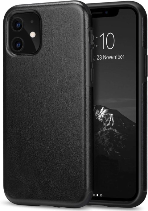 ETUI DO APPLE IPHONE 11 CZARNE IMITACJA SKÓRY WYSOKA OCHRONA WYTRZYMAŁE