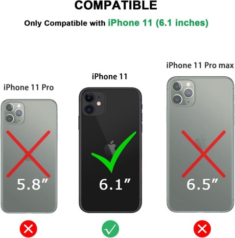 ETUI DO APPLE IPHONE 11 CZARNE IMITACJA SKÓRY WYSOKA OCHRONA WYTRZYMAŁE