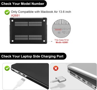 ETUI DO MACBOOK PRO 13.6" 2017-2022 CZARNY PLASTKOWE +NAKŁADKA NA KLAWIATURĘ