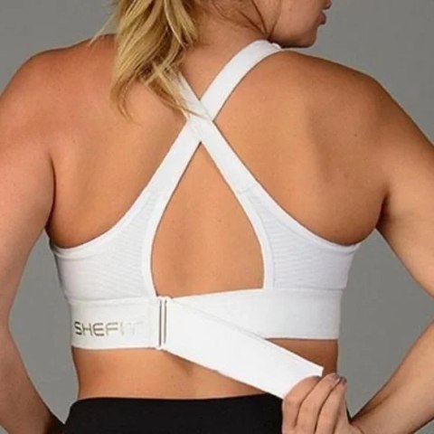 STANIK SPORTOWY SHEFIT BIAŁY MOCNE PODTRZYMANIE REGULOWANY 5XL STANIK SPORTOWY SHEFIT BIAŁY MOCNE PODTRZYMANIE REGULOWANY 5XL