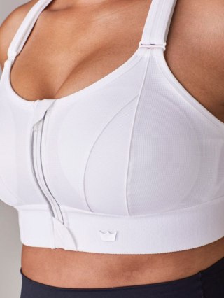 STANIK SPORTOWY SHEFIT BIAŁY MOCNE PODTRZYMANIE REGULOWANY XL