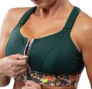 STANIK SPORTOWY SHEFIT CIEMNY ZIELONY MOCNE PODTRZYMANIE REGULOWANY 6XL