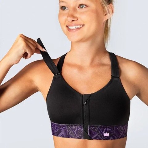 STANIK SPORTOWY SHEFIT CZARNY I FIOLET ŚREDNIE PODTRZYMANIE REGULOWANY 4XL STANIK SPORTOWY SHEFIT CZARNY I FIOLET ŚREDNIE PODTRZYMANIE REGULOWANY 4XL
