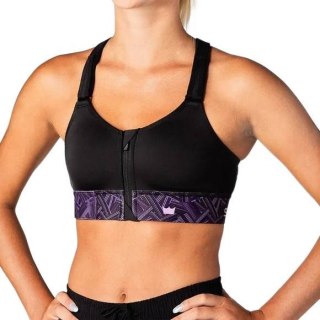 STANIK SPORTOWY SHEFIT CZARNY I FIOLET ŚREDNIE PODTRZYMANIE REGULOWANY 5XL