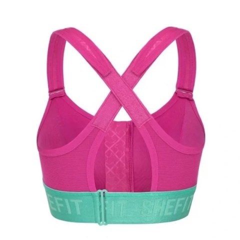 STANIK SPORTOWY SHEFIT RÓŻOWY Z ZIELONYM MOCNE PODTRZYMANIE REGULOWANY 5XL STANIK SPORTOWY SHEFIT RÓŻOWY Z ZIELONYM MOCNE PODTRZYMANIE REGULOWANY 5XL