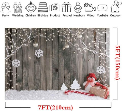 TŁO WINYLOWE FOTOGRAFICZNE 240x180cm BOŻE NARODZENIE BRĄZ DREWNO BOMBKI TŁO WINYLOWE FOTOGRAFICZNE 240x180cm BOŻE NARODZENIE BRĄZ DREWNO BOMBKI