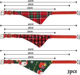 3x OBROŻA BANDANA DLA PSA REGULOWANA ŚWIĄTECZNA BOŻE NARODZENIE CZERWONA
