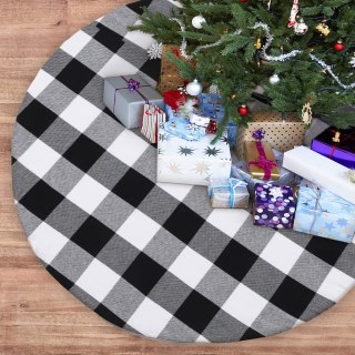 DYWANIK POD CHOINKĘ MATA ŚWIĄTECZNA 90cm SPÓDNICA CHOINKOWA CZARNO-BIAŁA
