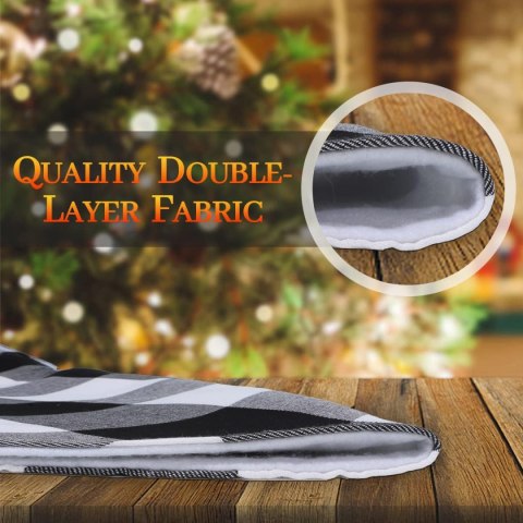 DYWANIK POD CHOINKĘ MATA ŚWIĄTECZNA 90cm SPÓDNICA CHOINKOWA CZARNO-BIAŁA DYWANIK POD CHOINKĘ MATA ŚWIĄTECZNA 90cm SPÓDNICA CHOINKOWA CZARNO-BIAŁA