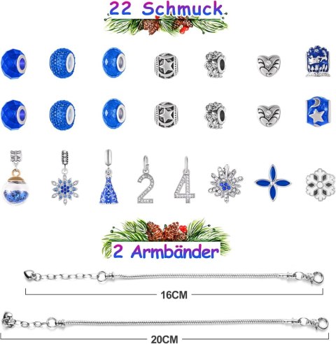 KALENDARZ ADWENTOWY CHARMS BIŻUTERIA DIY DO BRANSOLETEK PREZENT DLA DZIECI KALENDARZ ADWENTOWY CHARMS BIŻUTERIA DIY DO BRANSOLETEK PREZENT DLA DZIECI