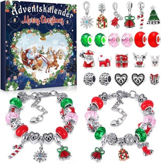 KALENDARZ ADWENTOWY CHARMS BIŻUTERIA DIY DO BRANSOLETEK PREZENT DLA DZIECI