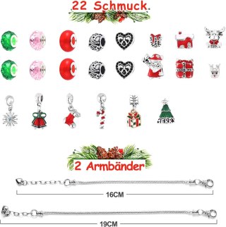 KALENDARZ ADWENTOWY CHARMS BIŻUTERIA DIY DO BRANSOLETEK PREZENT DLA DZIECI