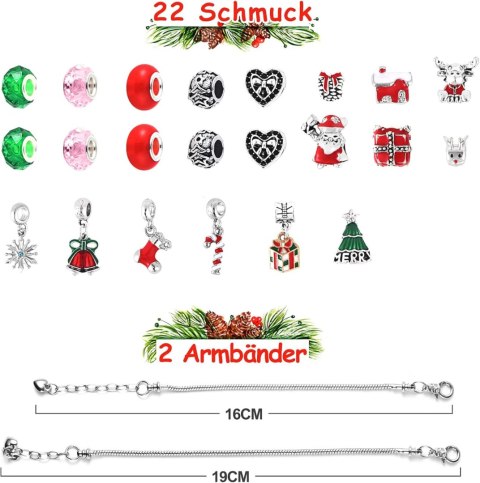 KALENDARZ ADWENTOWY CHARMS BIŻUTERIA DIY DO BRANSOLETEK PREZENT DLA DZIECI KALENDARZ ADWENTOWY CHARMS BIŻUTERIA DIY DO BRANSOLETEK PREZENT DLA DZIECI