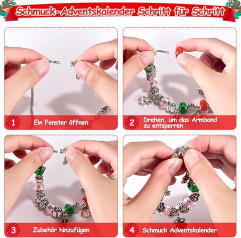 KALENDARZ ADWENTOWY CHARMS BIŻUTERIA DIY DO BRANSOLETEK PREZENT DLA DZIECI KALENDARZ ADWENTOWY CHARMS BIŻUTERIA DIY DO BRANSOLETEK PREZENT DLA DZIECI