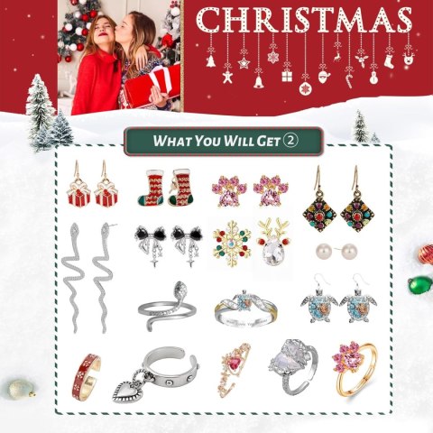 KALENDARZ ADWENTOWY CHARMS BIŻUTERIA MIX KOLCZYKI NASZYJNIKI PREZENT KALENDARZ ADWENTOWY CHARMS BIŻUTERIA MIX KOLCZYKI NASZYJNIKI PREZENT