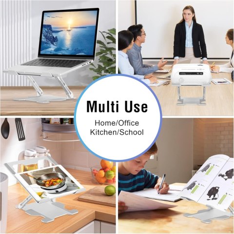 PODSTAWKA POD LAPTOPA REGULOWANY STOLIK SREBRNA ALUMINIUM SKŁADANA