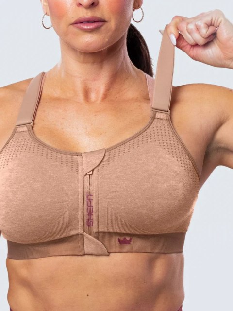 STANIK SPORTOWY SHEFIT BEŻOWY NISKIE PODTRZYMANIE 4XL
