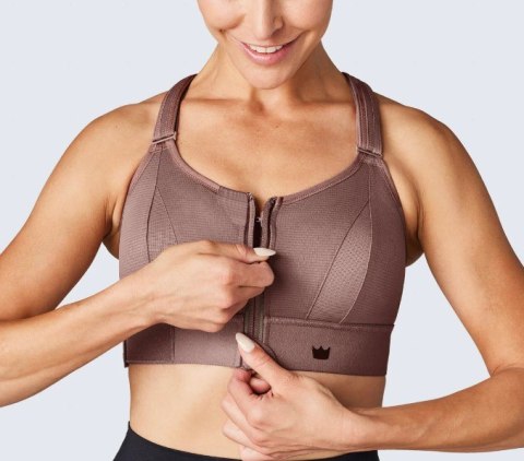 STANIK SPORTOWY SHEFIT BRUDNY RÓŻ MOCNE PODTRZYMANIE REGULOWANY 4XL