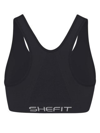 STANIK SPORTOWY TOP SHEFIT CZARNY ZAPINANY Z PRZODU XL