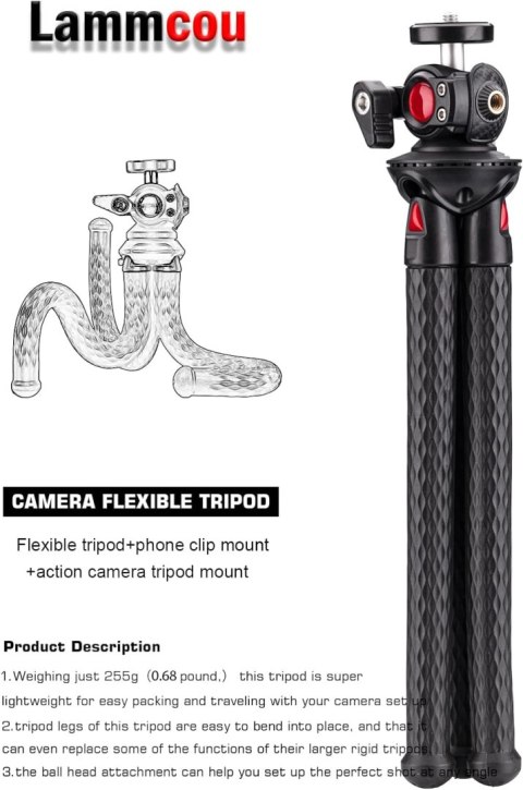 STATYW DO SMARTFONA GOPRO APARATU TRIPOD ELASTYCZNY 3 KOŃCÓWKI 30cm STATYW DO SMARTFONA GOPRO APARATU TRIPOD ELASTYCZNY 3 KOŃCÓWKI 30cm