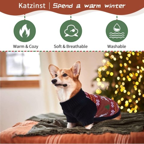 SWETER NA ZIME SWETEREK ŚWIĄTECZNY BLUZA UBRANKO DLA PSA KOTA S