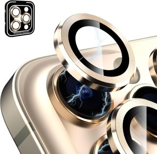 SZKŁO HARTOWANE NA APARAT APPLE IPHONE 13 PRO/ 13 PRO MAX ZŁOTE SOLIDNE