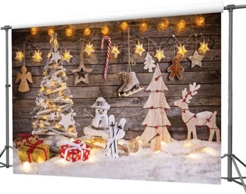 TŁO WINYLOWE FOTOGRAFICZNE 250x250cm BOŻE NARODZENIE DREWNO CHOINKA RENIFER TŁO WINYLOWE FOTOGRAFICZNE 250x250cm BOŻE NARODZENIE DREWNO CHOINKA RENIFER