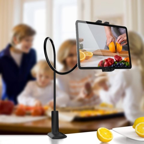 UCHWYT NA BIURKO ALUMINIOWY CZARNY DO TELEFONU TABLETU 4-12,9" 360° UCHWYT NA BIURKO ALUMINIOWY CZARNY DO TELEFONU TABLETU 4-12,9" 360°