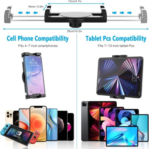 UCHWYT NA BIURKO ALUMINIOWY CZARNY DO TELEFONU TABLETU 4-12,9" 360° UCHWYT NA BIURKO ALUMINIOWY CZARNY DO TELEFONU TABLETU 4-12,9" 360°