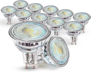 10x ŻARÓWKA LED GU10 PAR16 4,5W=50W 2700K 345lm CIEPŁA BIEL