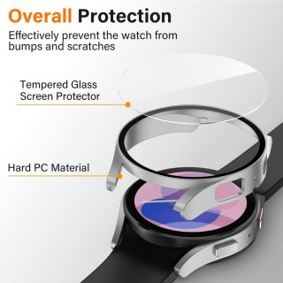 2x ETUI DO ZEGARKA SAMSUNG GALAXY WATCH 4/5 40mm OBUDOWA SREBRNA BEZBARWNA