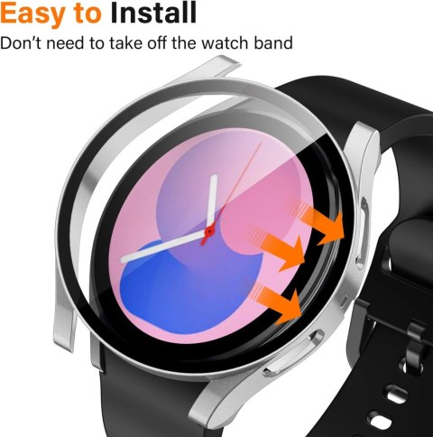 2x ETUI DO ZEGARKA SAMSUNG GALAXY WATCH 4/5 40mm OBUDOWA SREBRNA BEZBARWNA