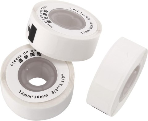 3x ROLKA ETYKIETY TERMICZNE SAMOPRZYLEPNE DO DRUKARKI 12x30mm D30 BIAŁE 3x ROLKA ETYKIETY TERMICZNE SAMOPRZYLEPNE DO DRUKARKI 12x30mm D30 BIAŁE
