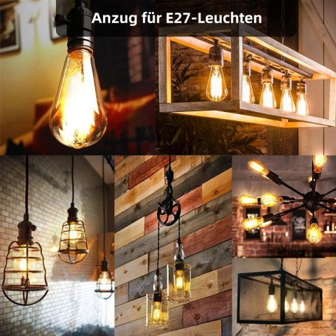 3x ŻARÓWKA E27 ST64 6,5W=40W EDISON VINTAGE 2500K 650lm CIEPŁA BIEL