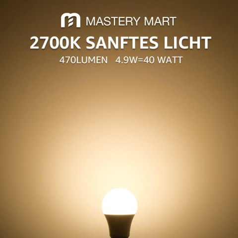 6x ŻARÓWKA LED E14 G45 MLECZNA 4,9W=40W 2700K 470lm CIEPŁA BIEL KULKA