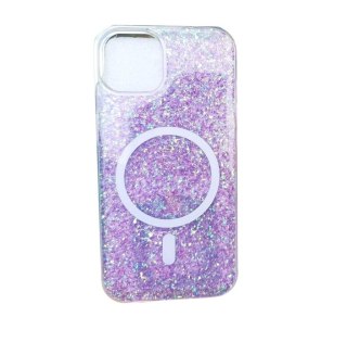 ETUI APPLE IPHONE 12 PRO MAX CASE SILIKONOWY PLECKI BROKAT FIOLET MAGSAFE