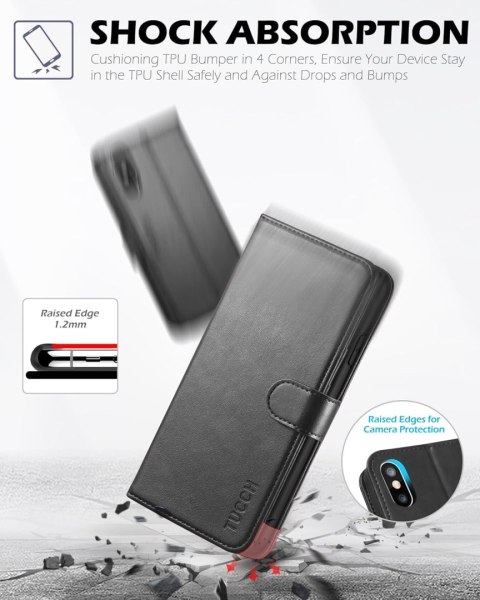 ETUI APPLE IPHONE XS MAX CZARNE ZAMYKANE Z KLAPKĄ MIEJSCE NA KARTY