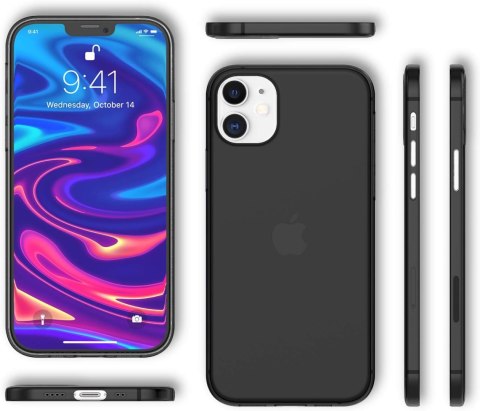 ETUI DO APPLE IPHONE 12 MINI 5.4" CASE CZARNY PÓŁTRANSPARENTNY MATOWY LEKKI ETUI DO APPLE IPHONE 12 MINI 5.4" CASE CZARNY PÓŁTRANSPARENTNY MATOWY LEKKI