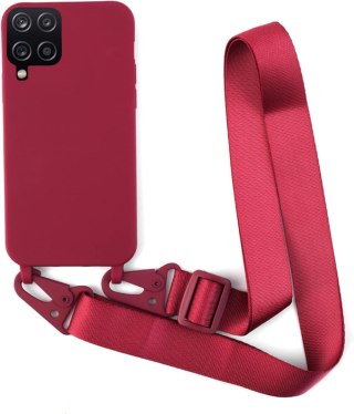 ETUI DO SAMSUNG GALAXY A12 6.5" CASE SILIKONOWY BORDOWY +SMYCZ WSTĄŻKA