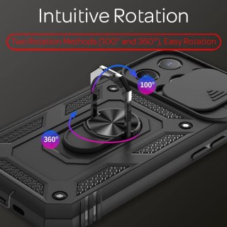 ETUI OCHRONNE APLLE IPHONE 13 PRO CZARNE OCHRONA APARATU PIERŚCIEŃ SOLIDNE