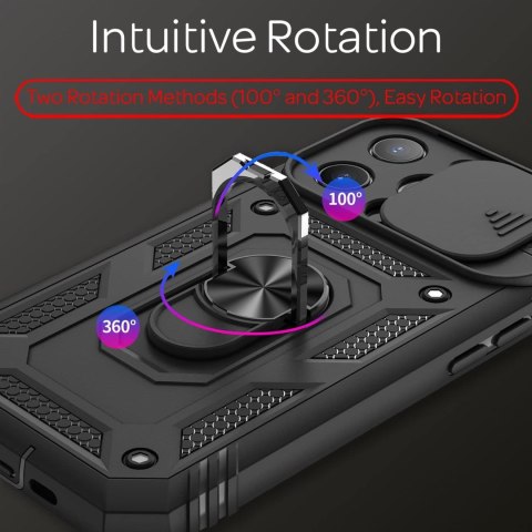 ETUI OCHRONNE APLLE IPHONE 13 PRO CZARNE OCHRONA APARATU PIERŚCIEŃ SOLIDNE