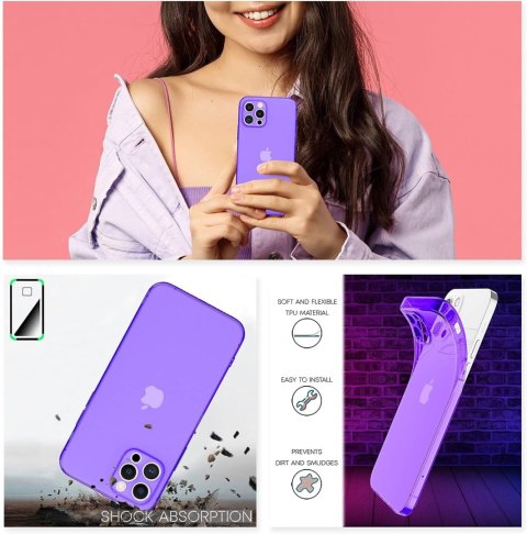 ETUI OCHRONNE APLLE IPHONE 13 PRO FIOLETOWE TRANSPARENTNE WYTRZYMAŁE