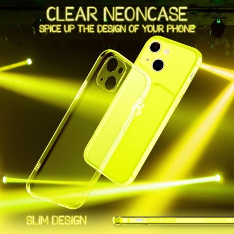 ETUI OCHRONNE APLLE IPHONE 13 ZÓŁTE NEONOWE TRANSPARENTNE WYTRZYMAŁE