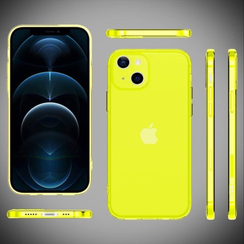 ETUI OCHRONNE APLLE IPHONE 13 ZÓŁTE NEONOWE TRANSPARENTNE WYTRZYMAŁE