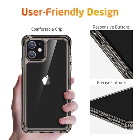 ETUI OCHRONNE APPLE IPHONE 11 CIEMNE PRZEZROCZYSTE TRANSPARENTNE WYTRZYMAŁE
