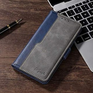 ETUI OCHRONNE MOTOROLA MOTO EDGE 50 GRANATOWY +SZARY ZAMYKANA CARD HOLDER