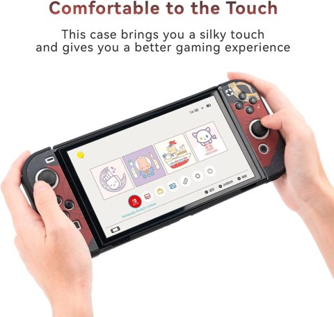 ETUI OCHRONNE NA NINTENDO SWITCH OLED NIGHT ROSES CZARNO CZERWONE