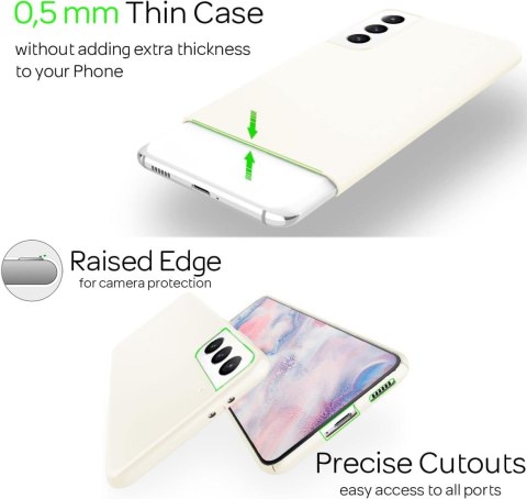ETUI OCHRONNE SAMSUNG GALAXY S22+ KREMOWE JASNE PLASTIKOWE WYTRZYMAŁE